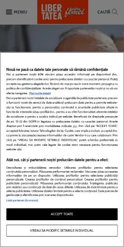 Pré-visualização do site Libertatea pentru femei, meio de Romênia para artigos patrocinados