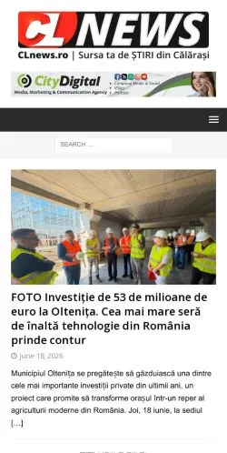 Anteprima del sito CLnews, media di Romania per articoli sponsorizzati