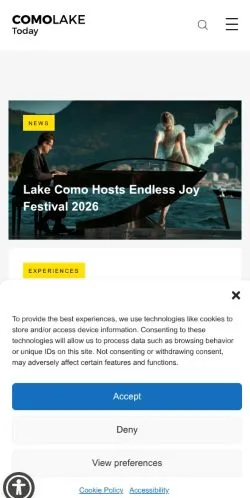 Forhåndsvisning av nettstedet COMO LAKE Today, medium fra USA for sponsede artikler