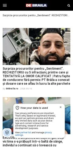 Anteprima del sito Debraila, media di Romania per articoli sponsorizzati
