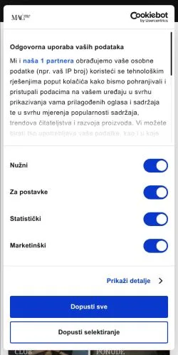 Podgląd witryny MagMe, medium z kraju Chorwacja do artykułów sponsorowanych