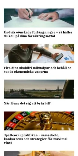 Podgląd witryny pengarbasen.se, medium z kraju Szwecja do artykułów sponsorowanych