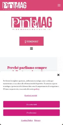Podgląd witryny Pink Magazine Italia, medium z kraju Włochy do artykułów sponsorowanych