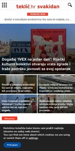 Forhåndsvisning av nettstedet Teklić, medium fra Kroatia for sponsede artikler