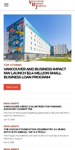 Sponsorlu makaleler için Amerika Birleşik Devletleri medyası Vancouver Business Journal sitesinin önizlemesi