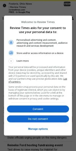 Anteprima del sito Review Times, media di Stati Uniti per articoli sponsorizzati