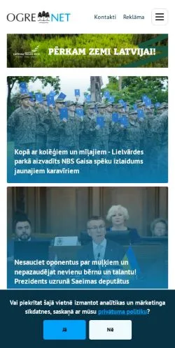 Anteprima del sito OGRENET, media di Lettonia per articoli sponsorizzati
