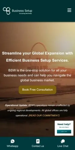 Forhåndsvisning av nettstedet Business Setup Worldwide, medium fra USA for sponsede artikler