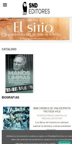 Pré-visualização do site SND EDITORES, meio de Espanha para artigos patrocinados