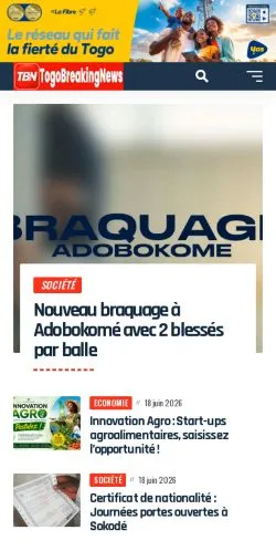 Anteprima del sito Togo Breaking News, media di Francia per articoli sponsorizzati