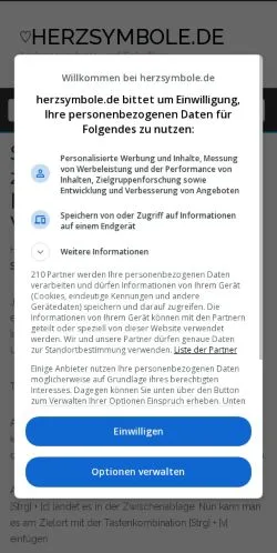 Anteprima del sito Herzsymbole, media di Germania per articoli sponsorizzati