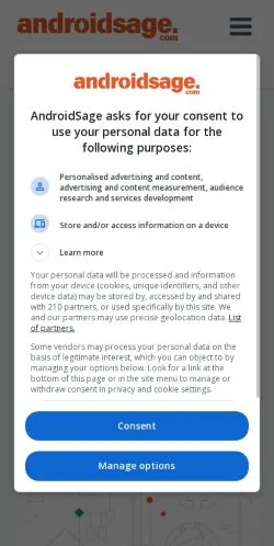 スポンサード記事向けのアメリカ合衆国メディア、Android Sageのサイトプレビュー