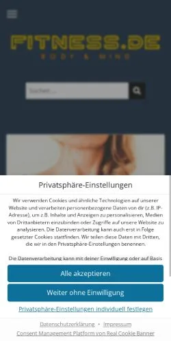 Anteprima del sito Fitness Body & Mind, media di Germania per articoli sponsorizzati