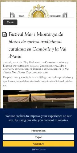 Anteprima del sito Blog Hedonista, media di Spagna per articoli sponsorizzati