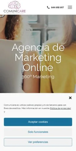 Preview of the Comunicare website, a media outlet in Spain for sponsored articles