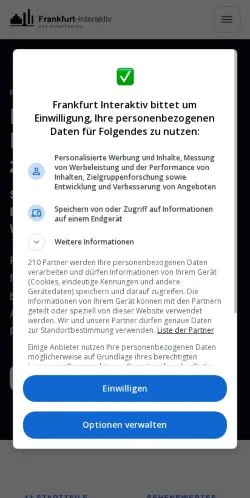 Anteprima del sito Frankfurt Interaktiv, media di Germania per articoli sponsorizzati