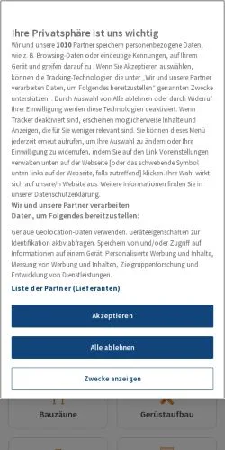 Anteprima del sito Geruestbau, media di Germania per articoli sponsorizzati