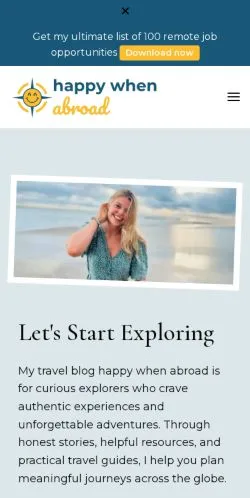 Vorschau der Website Happy When Abroad, Medium aus Vereinigte Staaten für gesponserte Artikel