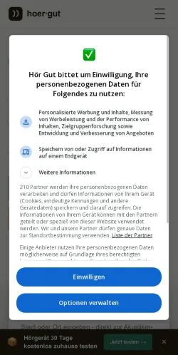Anteprima del sito Hör Gut, media di Germania per articoli sponsorizzati