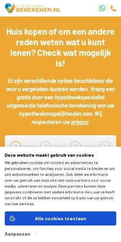 Anteprima del sito Laat uw hypotheek berekenen!, media di Paesi Bassi per articoli sponsorizzati