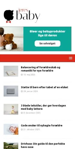 Anteprima del sito Jeres Baby, media di Danimarca per articoli sponsorizzati