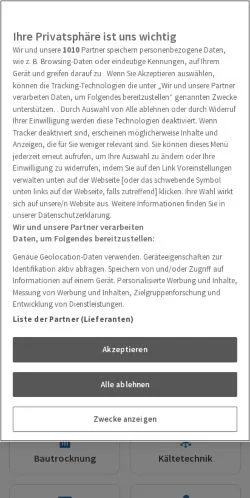Podgląd witryny Klimatechniker & Kältetechniker, medium z kraju Niemcy do artykułów sponsorowanych