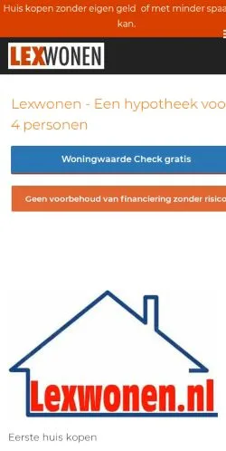 Pré-visualização do site Lexwonen, meio de Países Baixos para artigos patrocinados