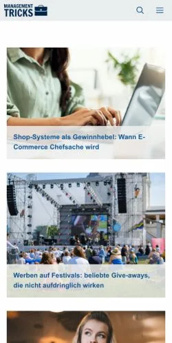 スポンサード記事向けのドイツメディア、Management Tricksのサイトプレビュー
