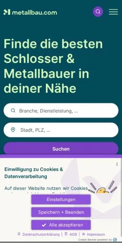 スポンサード記事向けのドイツメディア、Metallbauのサイトプレビュー