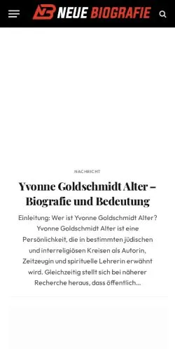 Podgląd witryny Neue Biografie, medium z kraju Niemcy do artykułów sponsorowanych