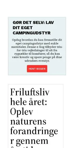 Anteprima del sito outdoorlivet.dk, media di Danimarca per articoli sponsorizzati