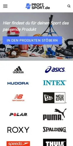 スポンサード記事向けのドイツメディア、Profi Sportのサイトプレビュー