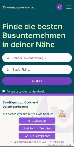 Anteprima del sito Reise-/ Busunternehmen, media di Germania per articoli sponsorizzati
