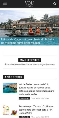 Podgląd witryny Vousair, medium z kraju Portugalia do artykułów sponsorowanych