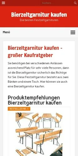 Anteprima del sito Bierzeltgarnitur Kaufen, media di Germania per articoli sponsorizzati