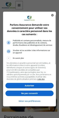 Anteprima del sito Assurance Mutuelles, media di Francia per articoli sponsorizzati