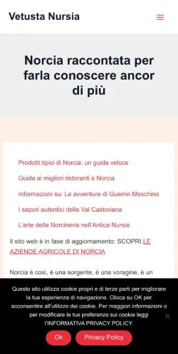 Anteprima del sito Vetusta Nursia, media di Italia per articoli sponsorizzati