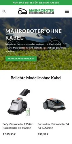Podgląd witryny Mähroboter Ohne Begrenzungskabel, medium z kraju Niemcy do artykułów sponsorowanych
