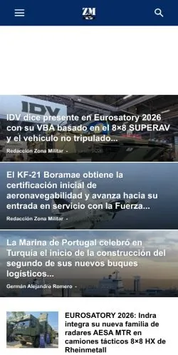 Podgląd witryny Zona Militar, medium z kraju Stany Zjednoczone do artykułów sponsorowanych