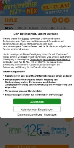 Anteprima del sito nnz-online, media di Germania per articoli sponsorizzati