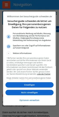 Anteprima del sito Herzlich Willkommen in Schweden, media di Germania per articoli sponsorizzati