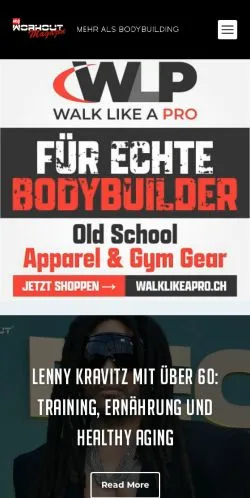 Anteprima del sito MyWorkout Magazin, media di Svizzera per articoli sponsorizzati