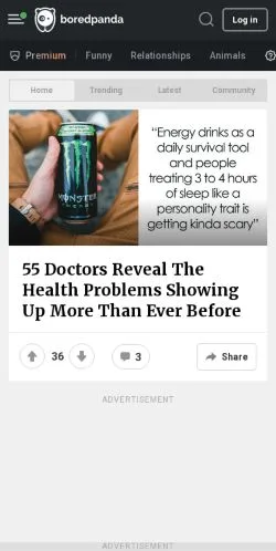 Forhåndsvisning av nettstedet Bored Panda, medium fra USA for sponsede artikler