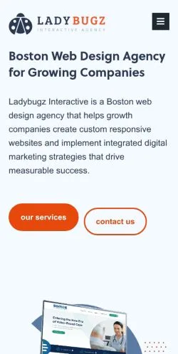 スポンサード記事向けのアメリカ合衆国メディア、Ladybugzのサイトプレビュー