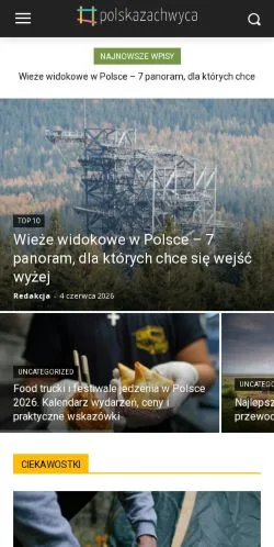 Podgląd witryny PolskaZachwyca, medium z kraju Polska do artykułów sponsorowanych
