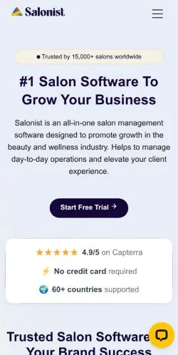 Anteprima del sito Salonist, media di Stati Uniti per articoli sponsorizzati