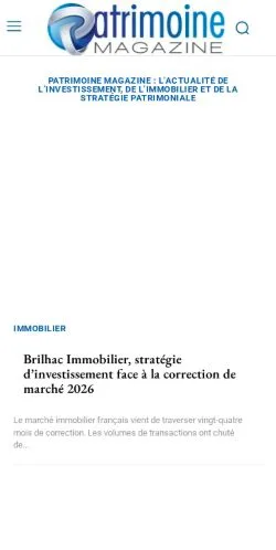 Anteprima del sito Patrimoine Magazine, media di Francia per articoli sponsorizzati