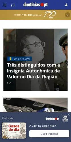 Anteprima del sito Dnoticias, media di Portogallo per articoli sponsorizzati