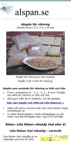 Vista previa del sitio Alspån, medio de Suecia para artículos patrocinados