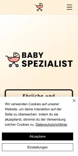 Anteprima del sito Baby Spezialist, media di Germania per articoli sponsorizzati